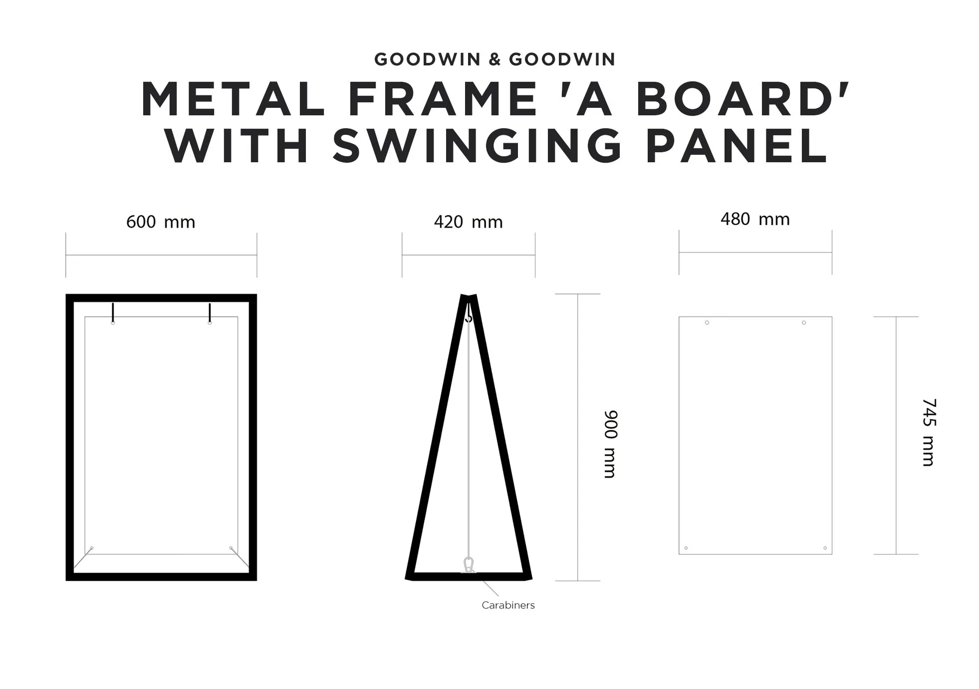 Replacement panels for the Swinging Metal frame 'A Board'