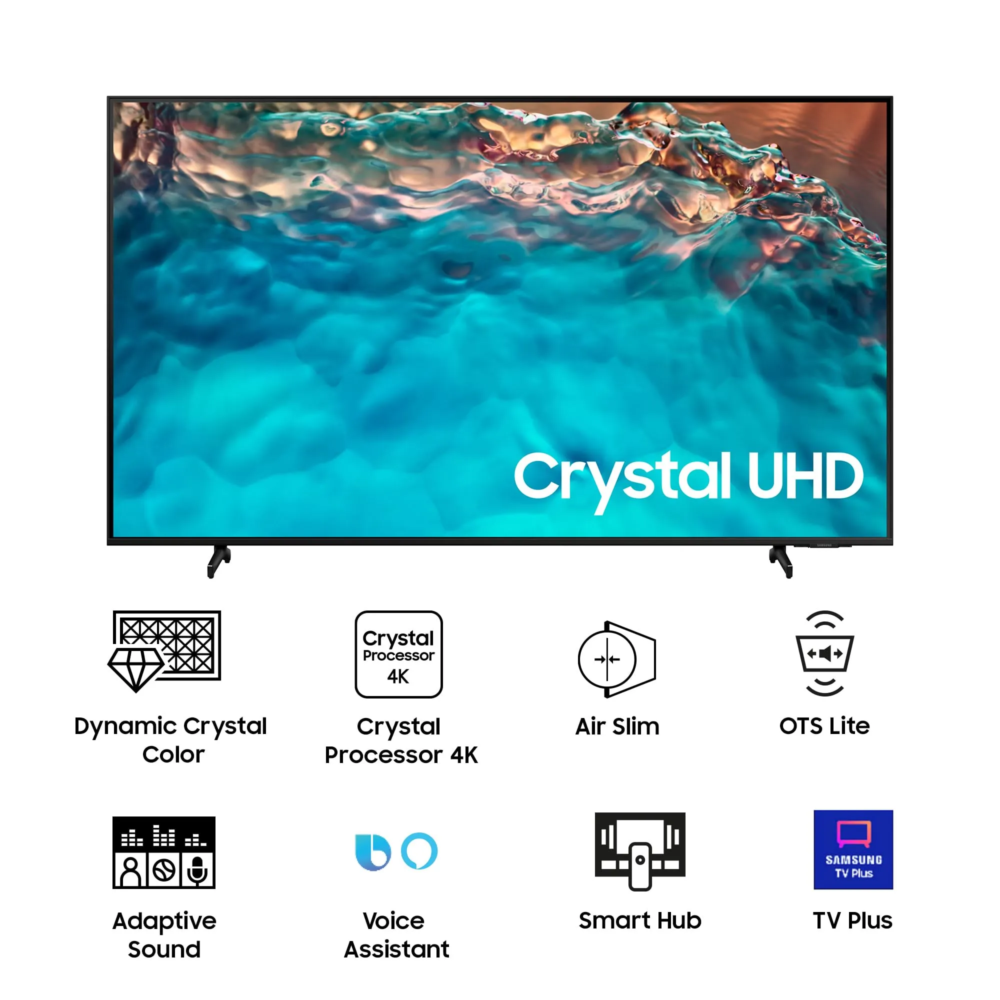 Samsung 138 cm (55 inches) 4K Ultra HD Smart LED TV UA55BU8000KLXL (Black)