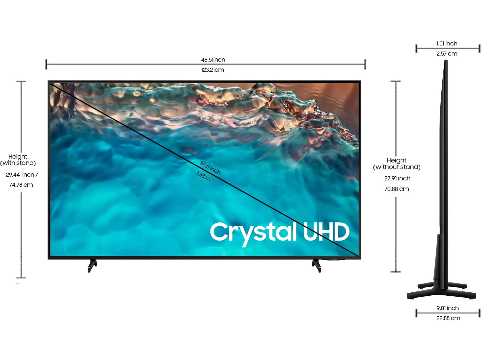 Samsung 138 cm (55 inches) 4K Ultra HD Smart LED TV UA55BU8000KLXL (Black)