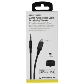 SCOSCHE 4FT 3.5MM To Lightning 8-Pin Braided Cable - Space Gray