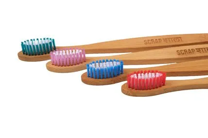 Scrapshala Bambooclean toothbrush family pack | Natural Bamboo | Soft Multicolored Bristles