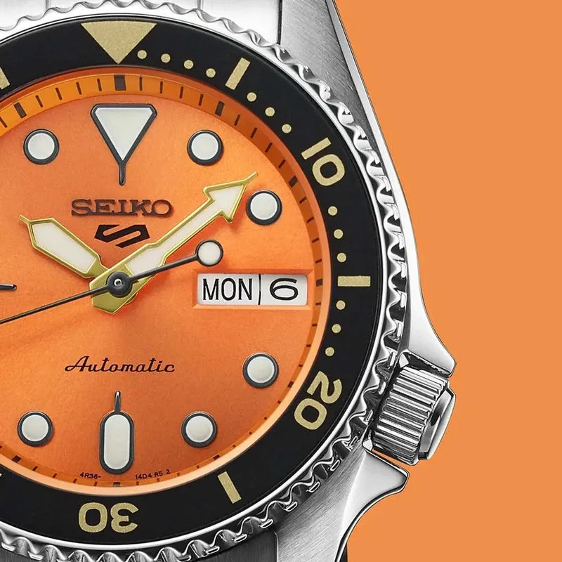 Seiko 5 Sports SKX ‘Midi’ Orange Watch - SRPK35K1