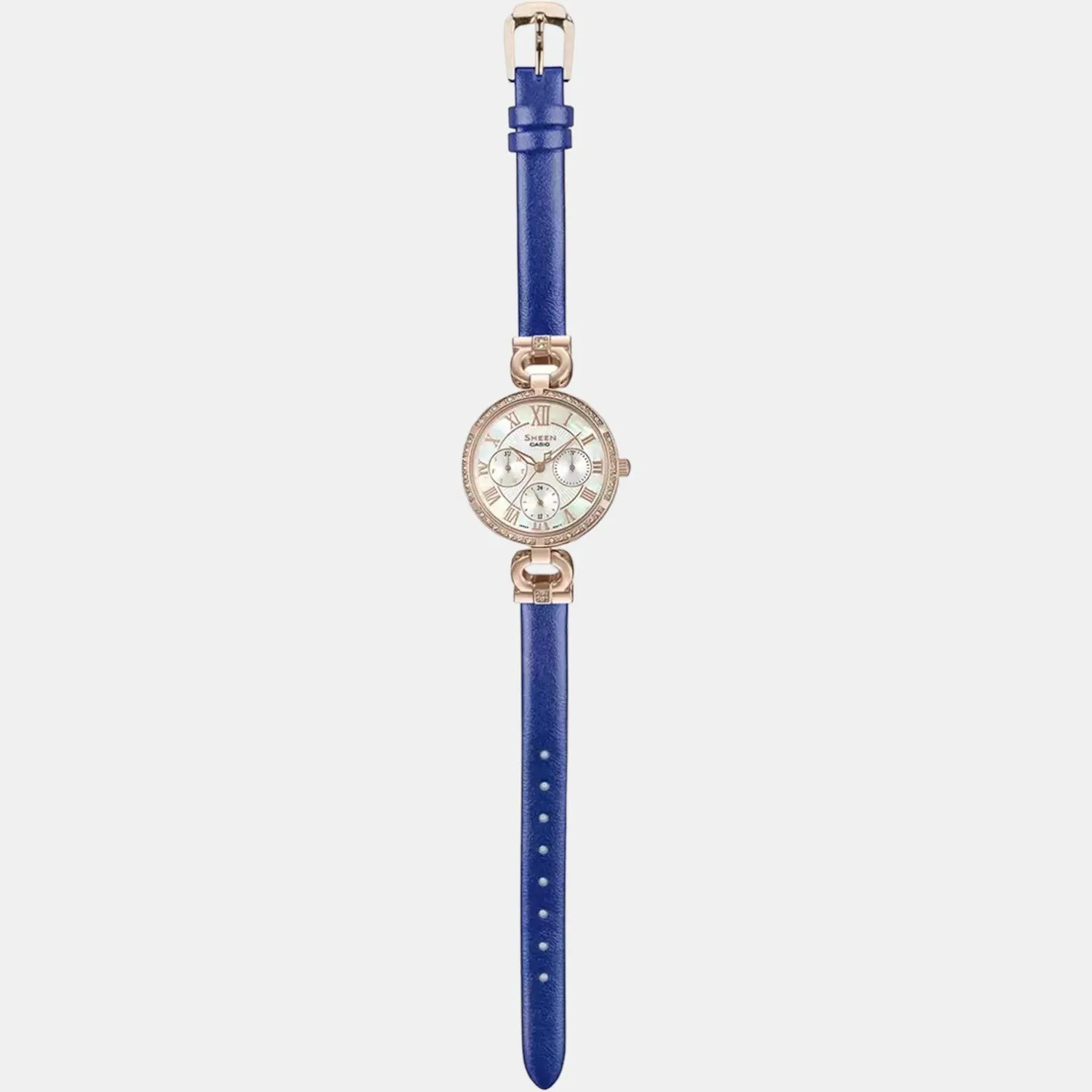 Sheen Women's Chronograph Leather Watch SX266 - SHE-3067PGL-7AUDF