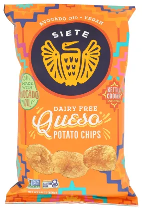 Siete Dairy-Free Queso Potato Chips, 5.5 Ounce Pack