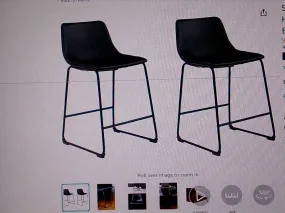 Signature Design by Ashley Black Modern Counter Stools 2 Count