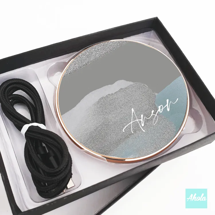 【Silver Foil】15W Ultra thin FastWireless Charger Pad 銀箔名字無線差電板