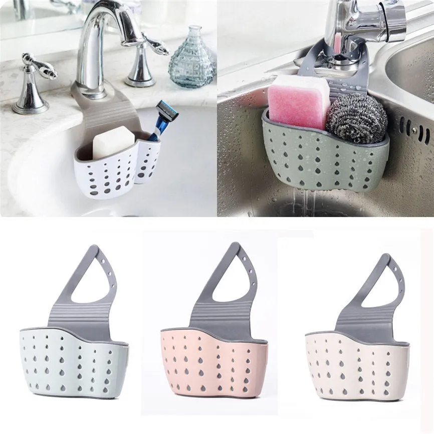 Sink Shelf Soap Sponge Drain Rack Bathroom Holder Kitchen Storage Suction Cup Kitchen Organizer Sink kitchen Accessories Wash