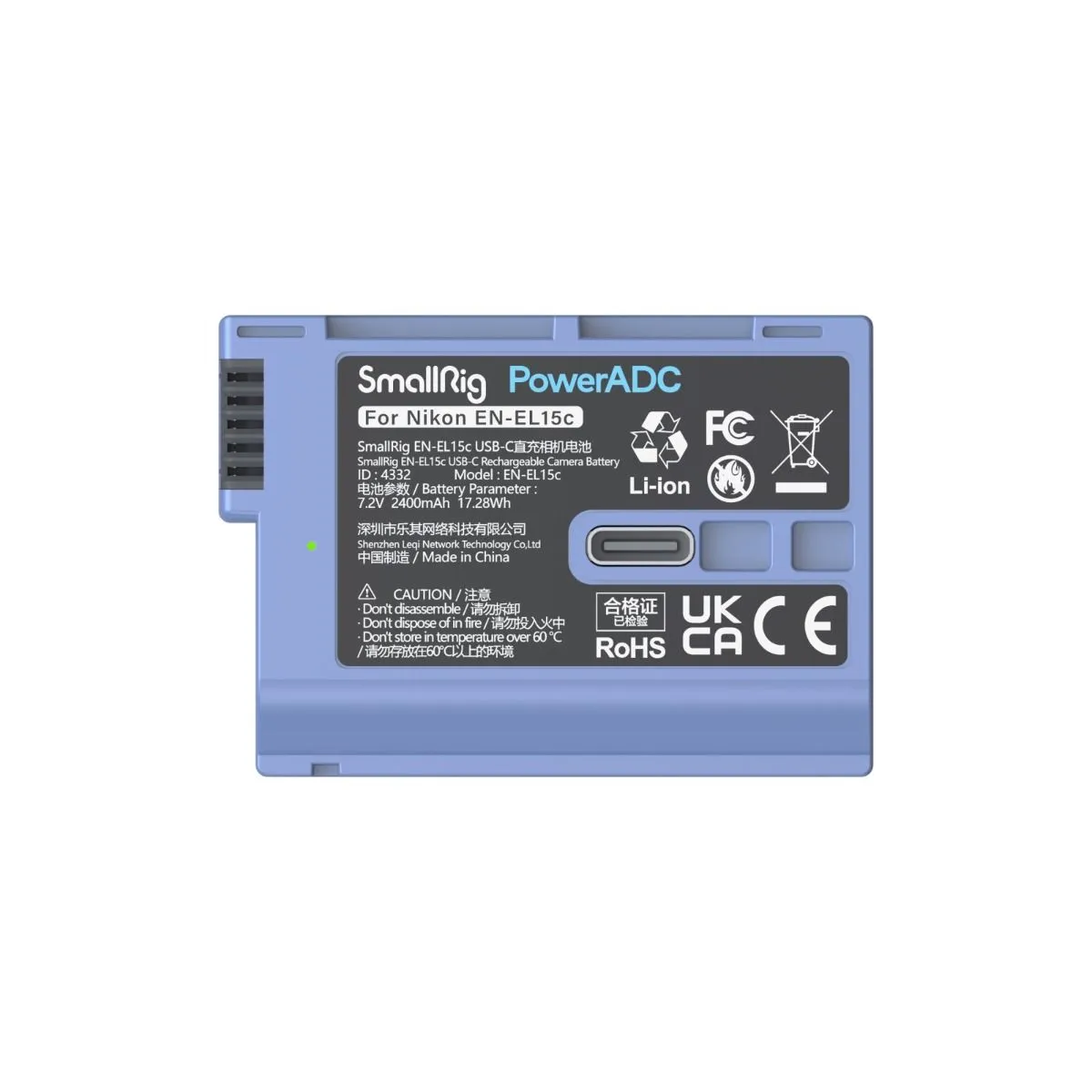 SmallRig EN-EL15c USB-C Rechargeable Camera Battery 4332B