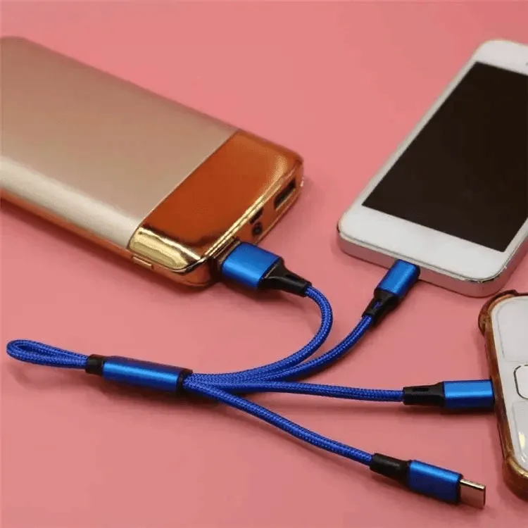 Smart 3 In 1 USB Multi Charger Cable With Keyring JKX - K06