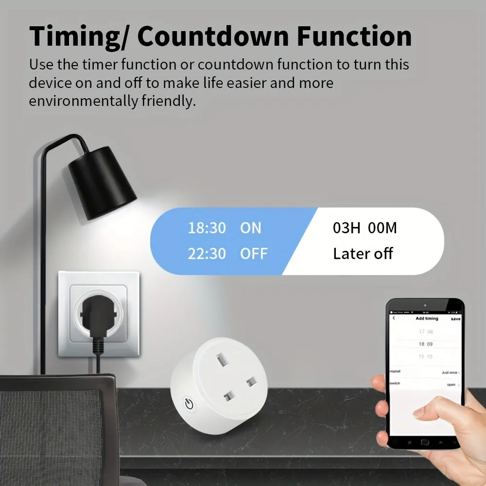 Smart Plug WIFI Socket UK 20A 16A Timing Function Tuya Smart