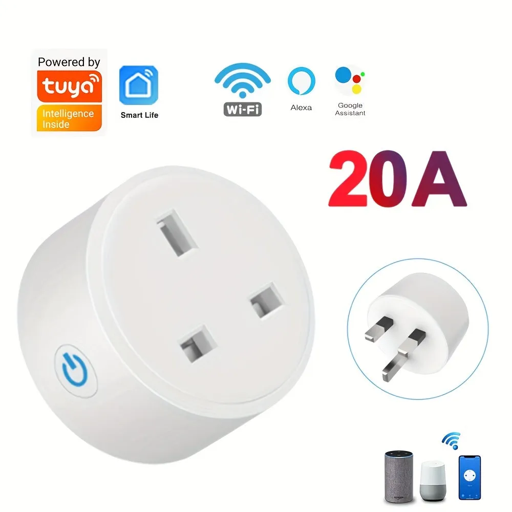 Smart Plug WIFI Socket UK 20A 16A Timing Function Tuya Smart