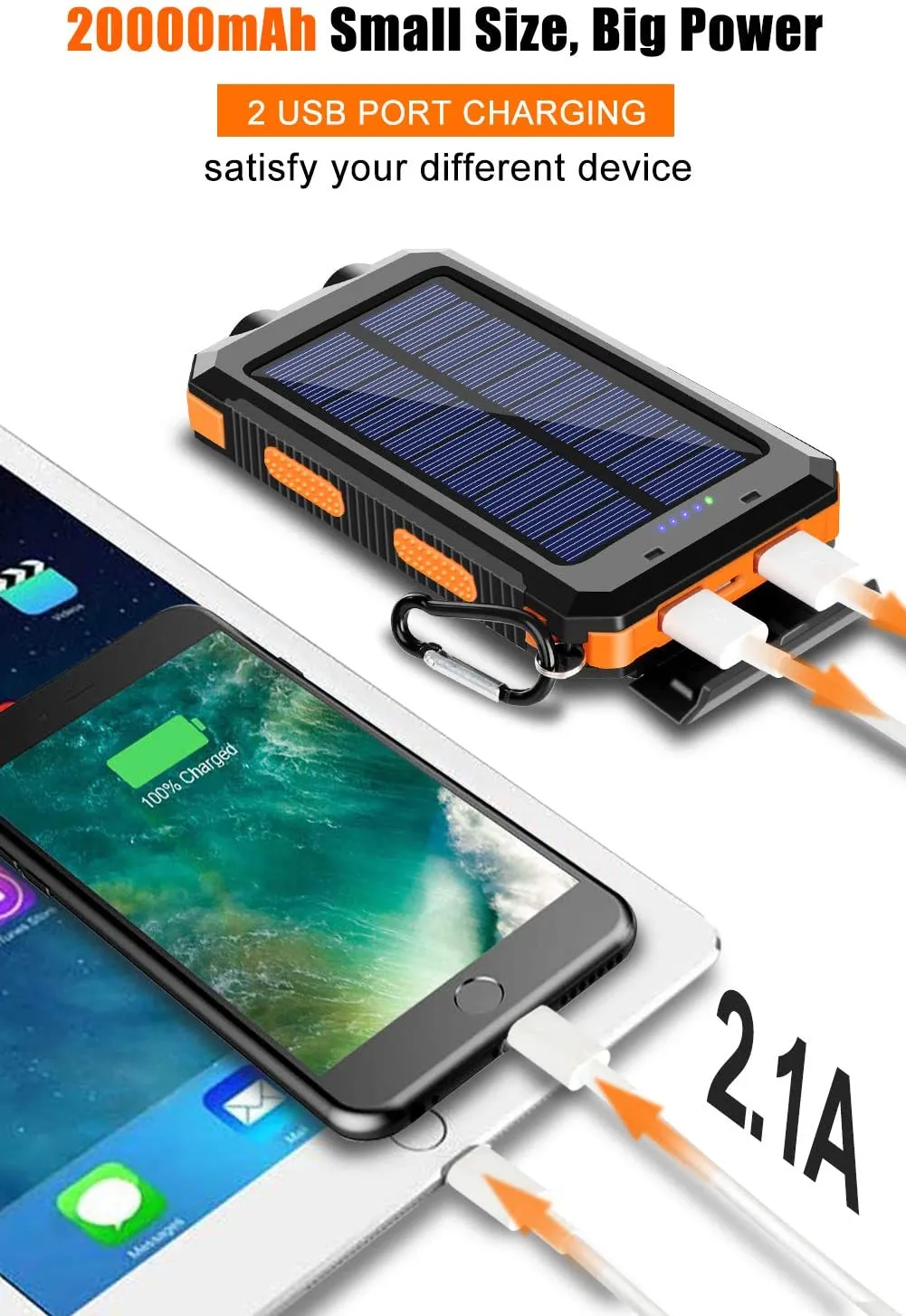 Solar Power Bank Solar Charger 20000Mah