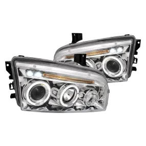 Spec-D 06-10 Dodge Charger Halo Projector Headlights Chrome