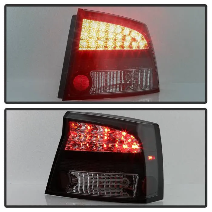 Spyder Dodge 06-08 Charger LED Tail Lights Black Smoked