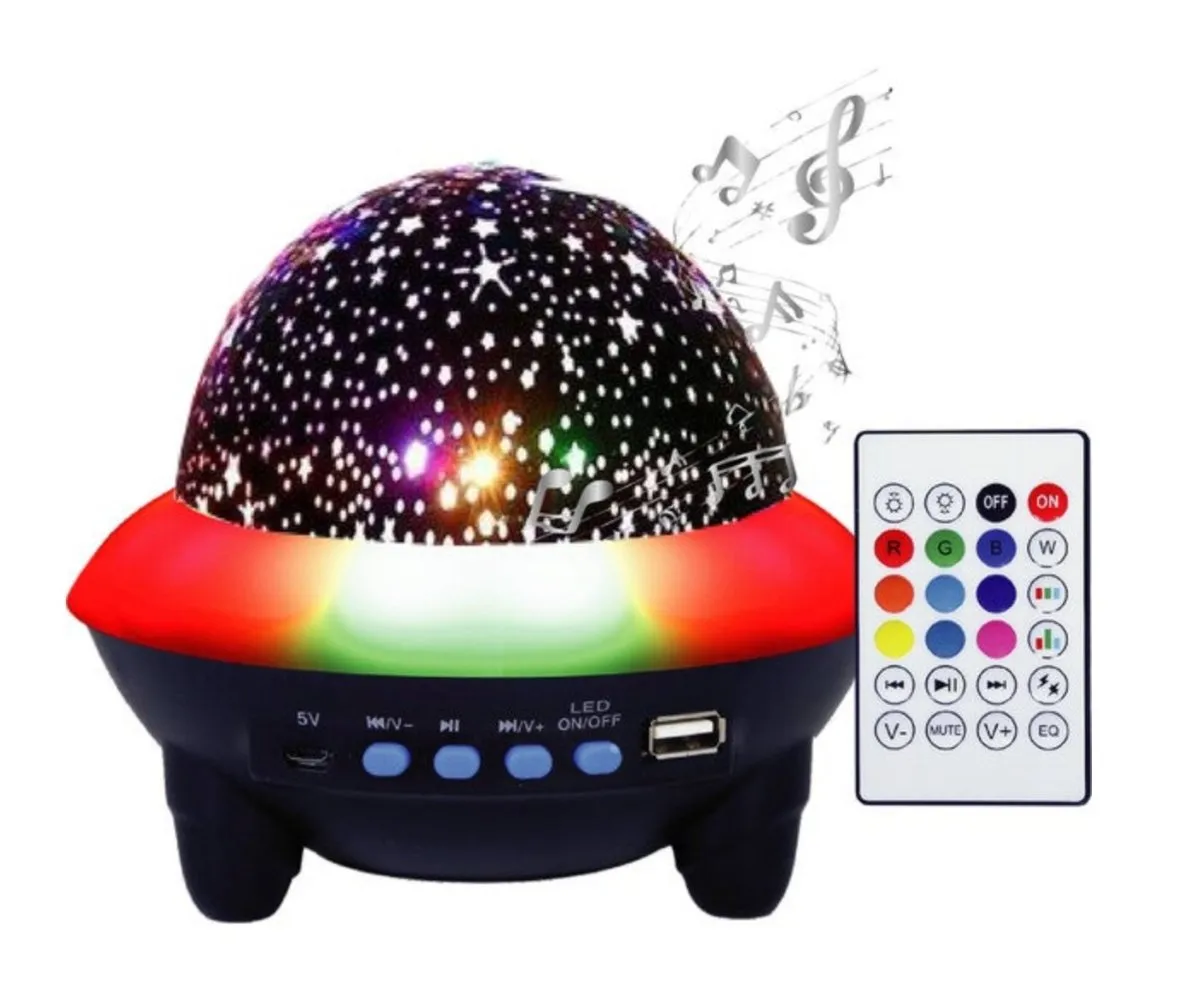 Starlight Sounds Wireless Bluetooth Speaker with LED Night Light Star Projector