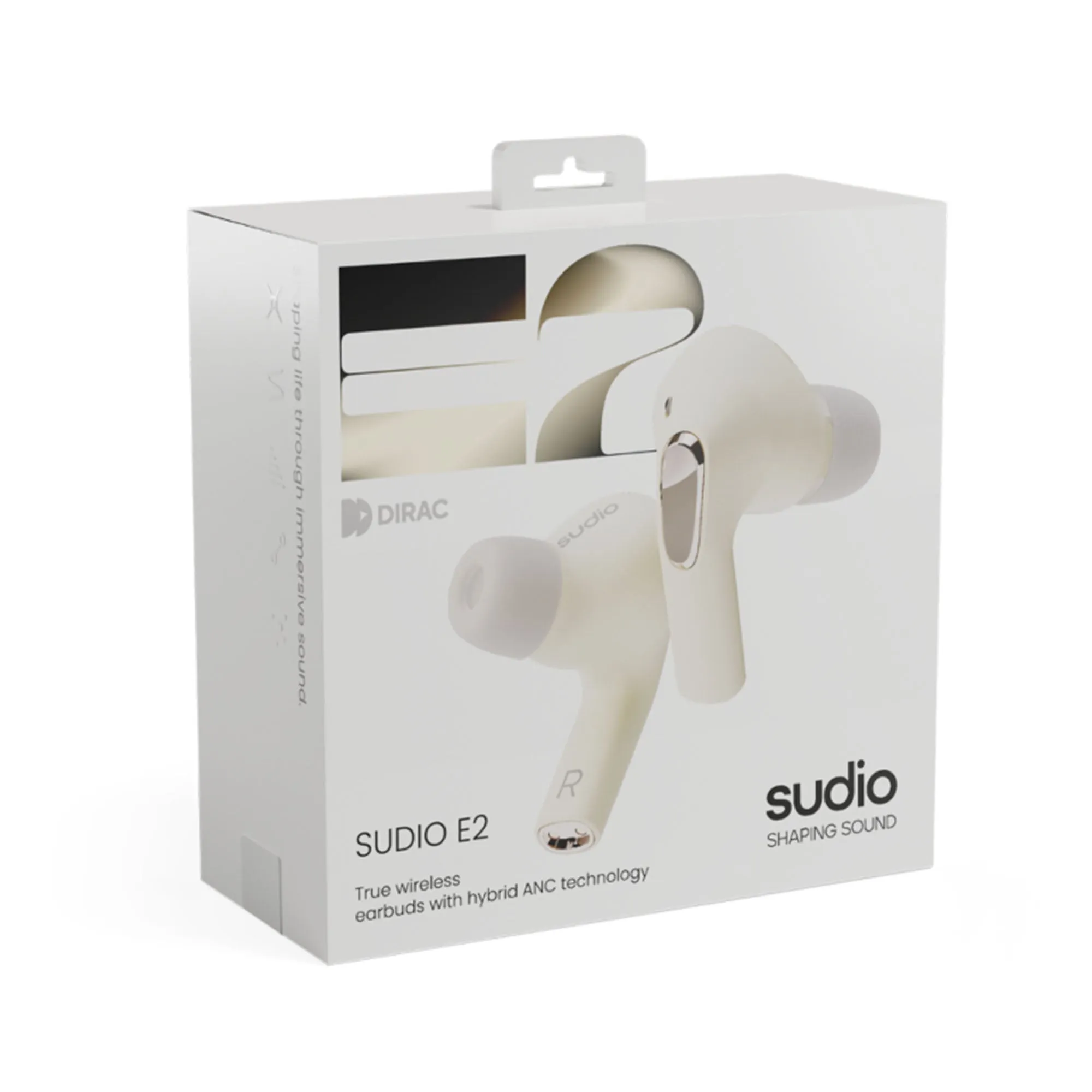 Sudio Wireless Earphone E2 - Hybrid Active Noise Cancellation Spatial Audio - Sand (Barcode: 7350071384695 )