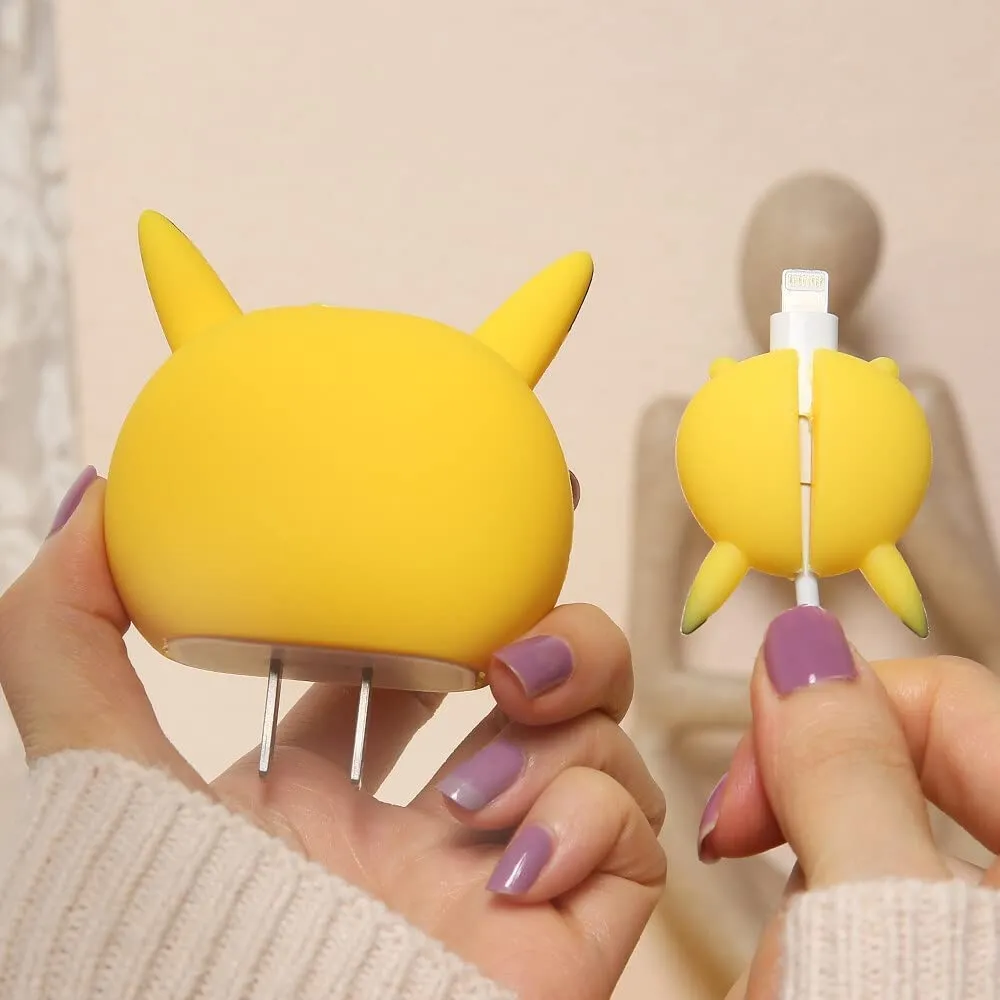 Super Cute Pikachu Silicon Apple iPhone Charger Case