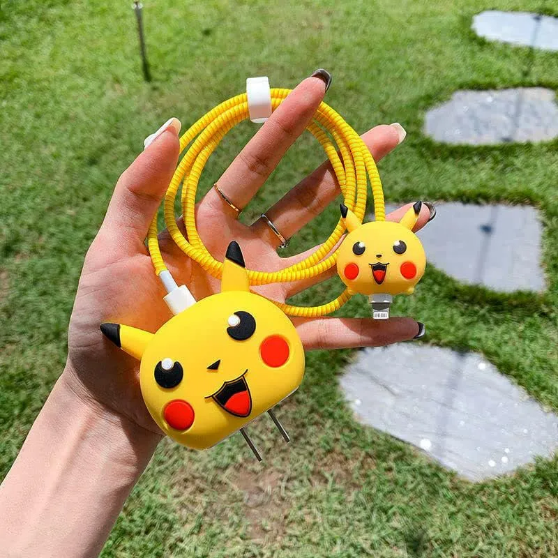 Super Cute Pikachu Silicon Apple iPhone Charger Case