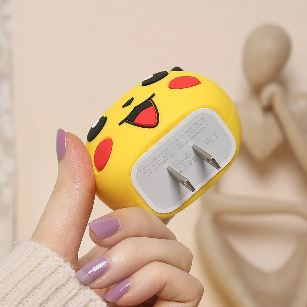 Super Cute Pikachu Silicon Apple iPhone Charger Case