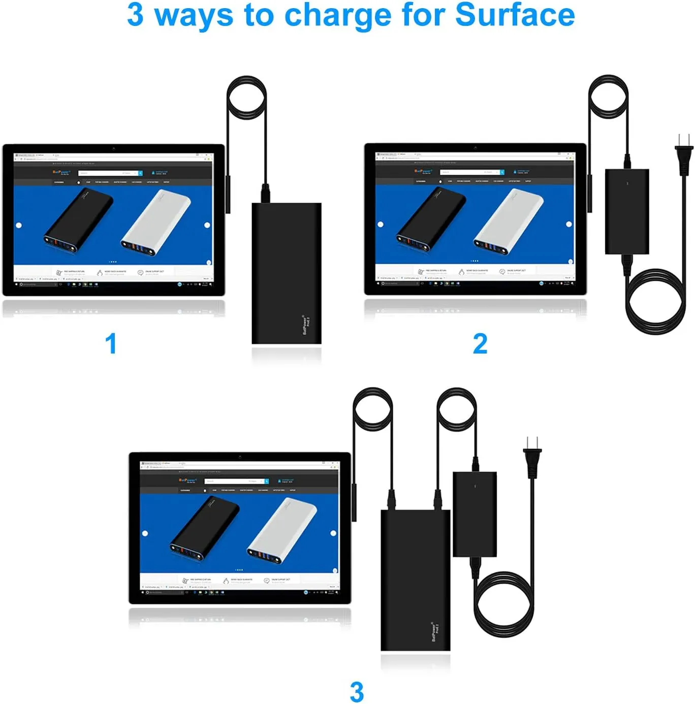 Surface External Battery for Microsoft Surface Pro Book Go Laptop Surface Pro Power Bank Portable Charger BatPower ProE 2 98Wh 148Wh 210Wh