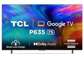 TCL 189.5 cm (75 inches) Bezel-Less Series 4K Ultra HD Smart LED Google TV 75P635 (Black)