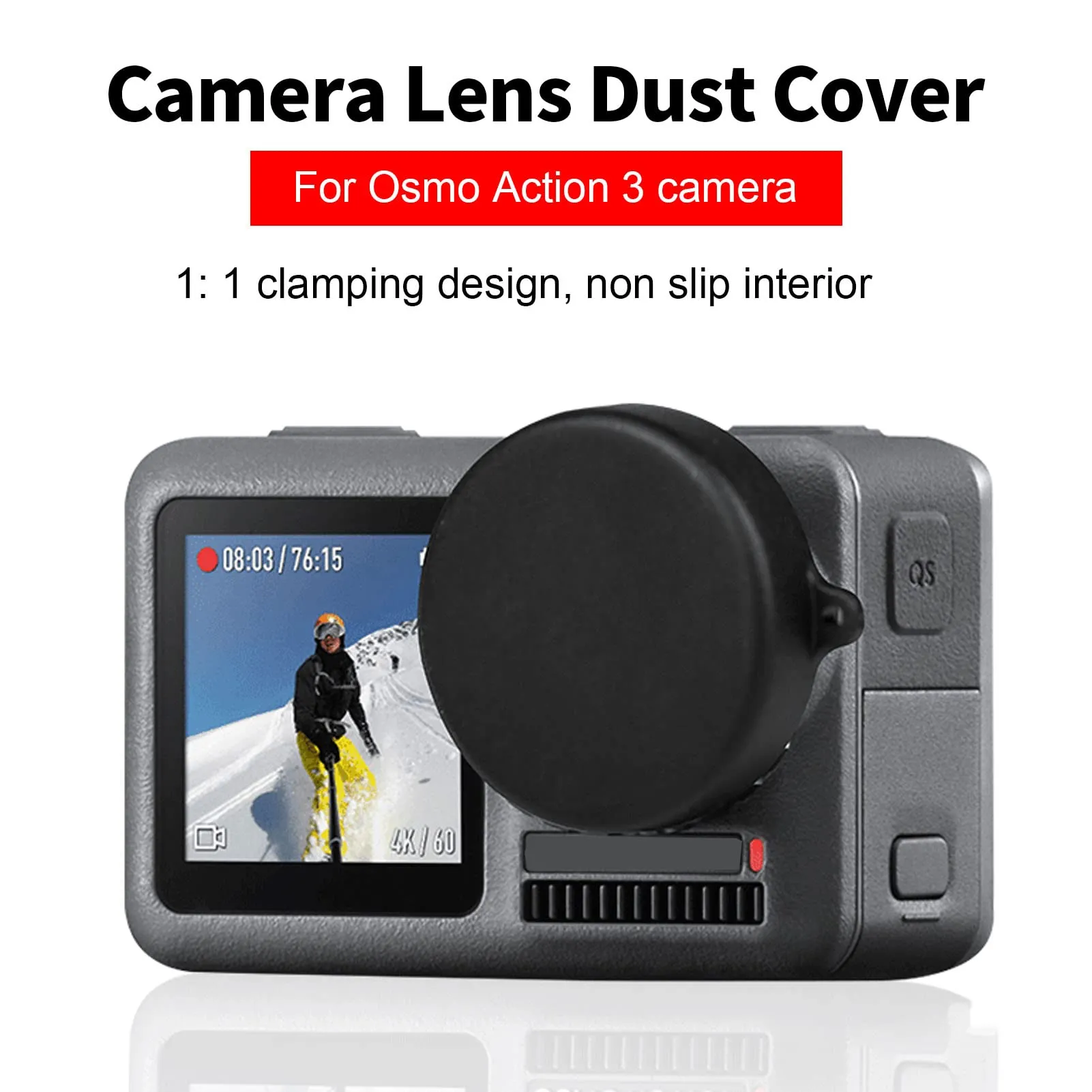 Tempered Glass Film Screen Protector with Lens Cap Cover and Battery Storage Case | Compatible with DJI OSMO Action 3 Camera Accessories