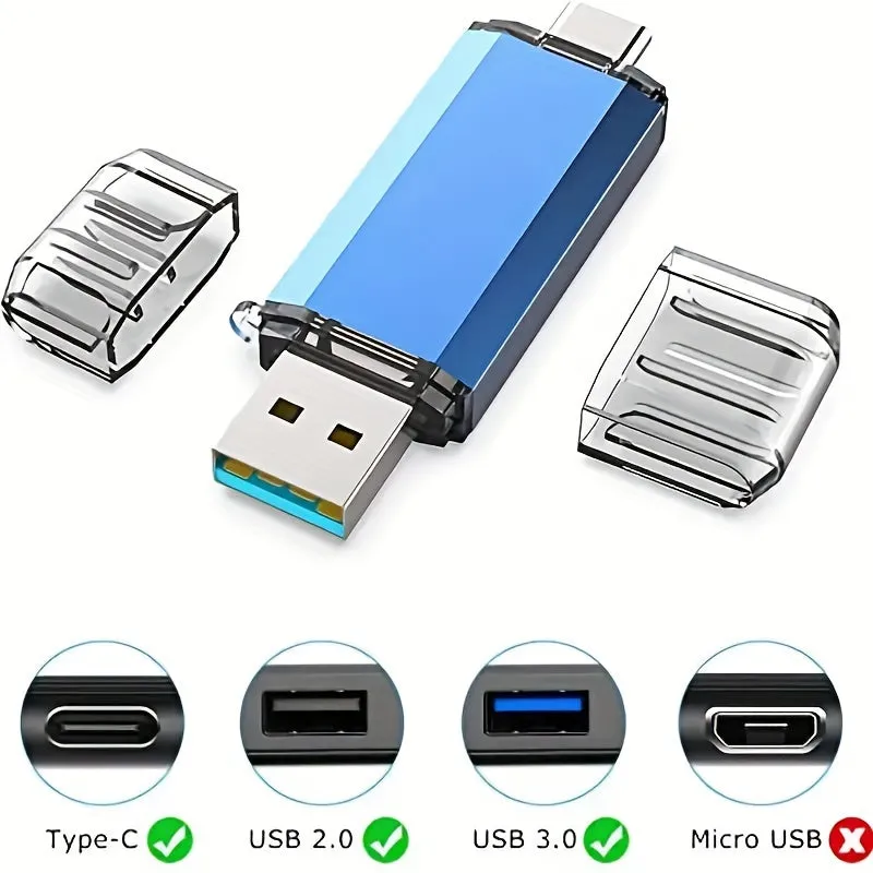 TOPESEL 2-in-1 USB C Flash Drive Dual Type C & USB 3.0 Memory Stick