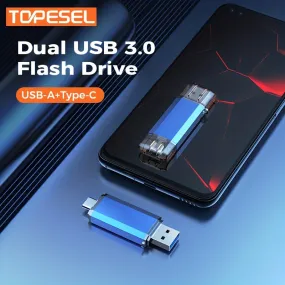 TOPESEL 2-in-1 USB C Flash Drive Dual Type C & USB 3.0 Memory Stick