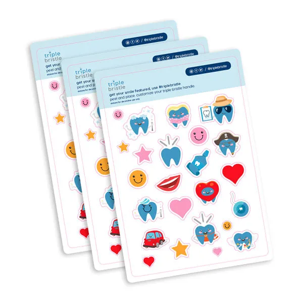 Triple Bristle Decorative Sticker Sheets