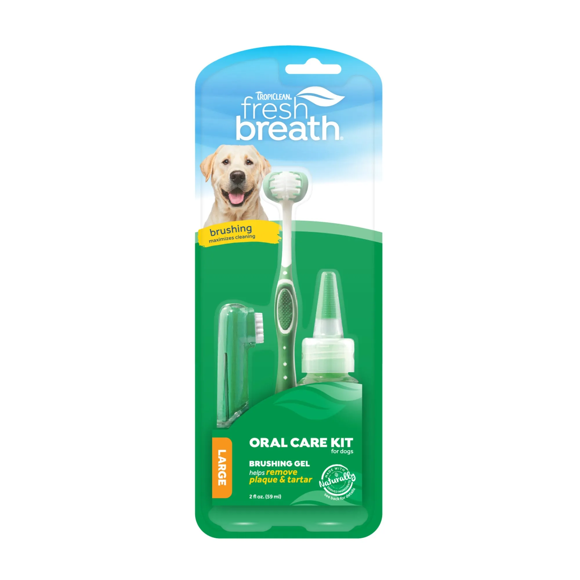 Tropiclean Fresh Breath Clean Teeth Oral Care Gel Kit For Dogs