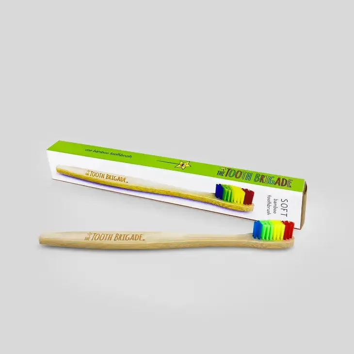 TTB Bamboo Toothbrush with Rainbow Nylon Bristles