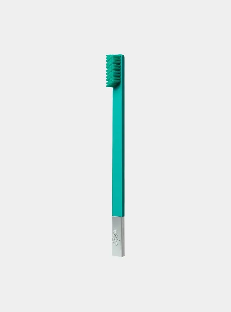 Turquoise Blue Silver Toothbrush