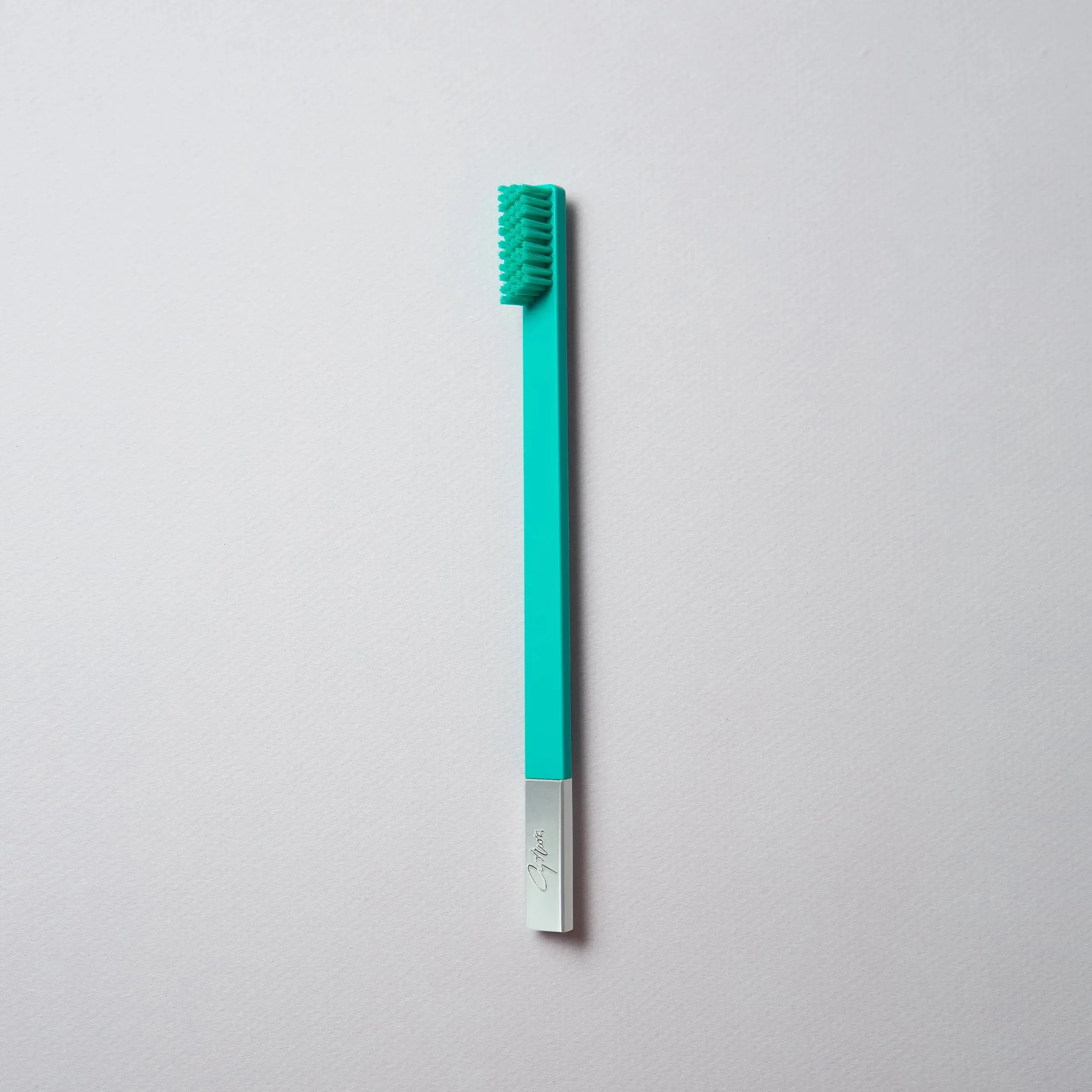 Turquoise Blue Silver Toothbrush