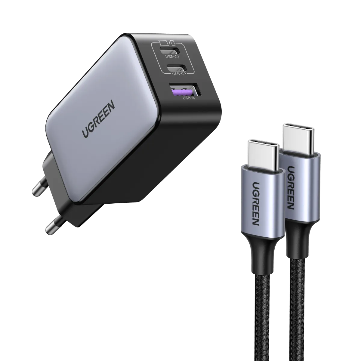 UGREEN Nexode 65W USB C GaN Charger-3 Ports Wall Charger