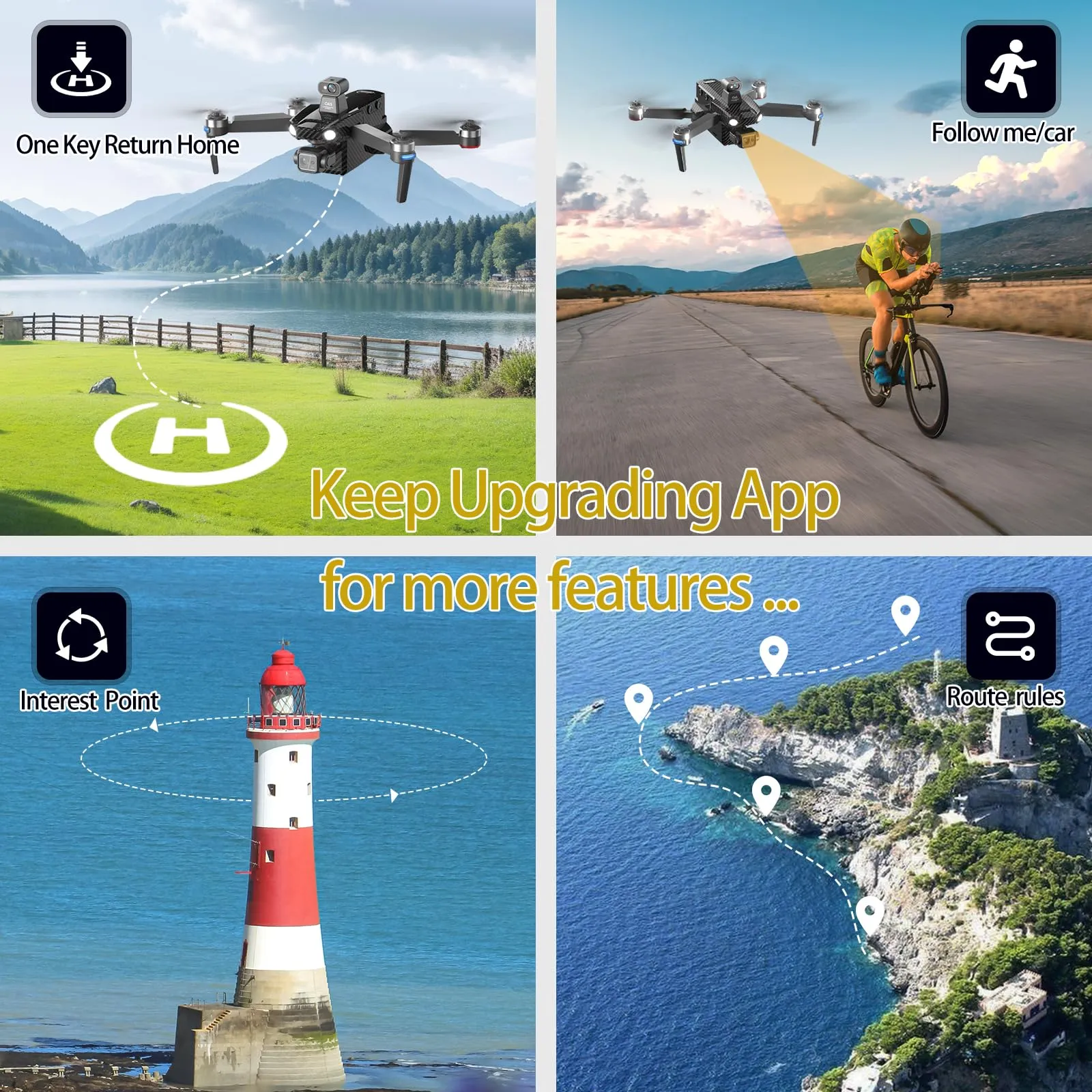 Upgraded Touch Screen Remote Drones with Camera for Adults 4K, Professional Drones