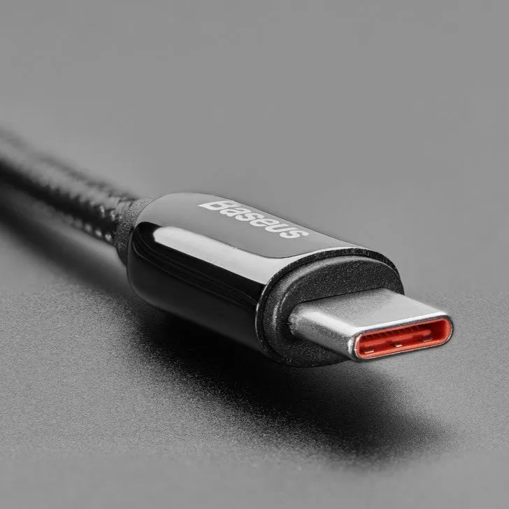 USB C to USB C Cable w/ 100W Watt Display - 2 meter Black Woven