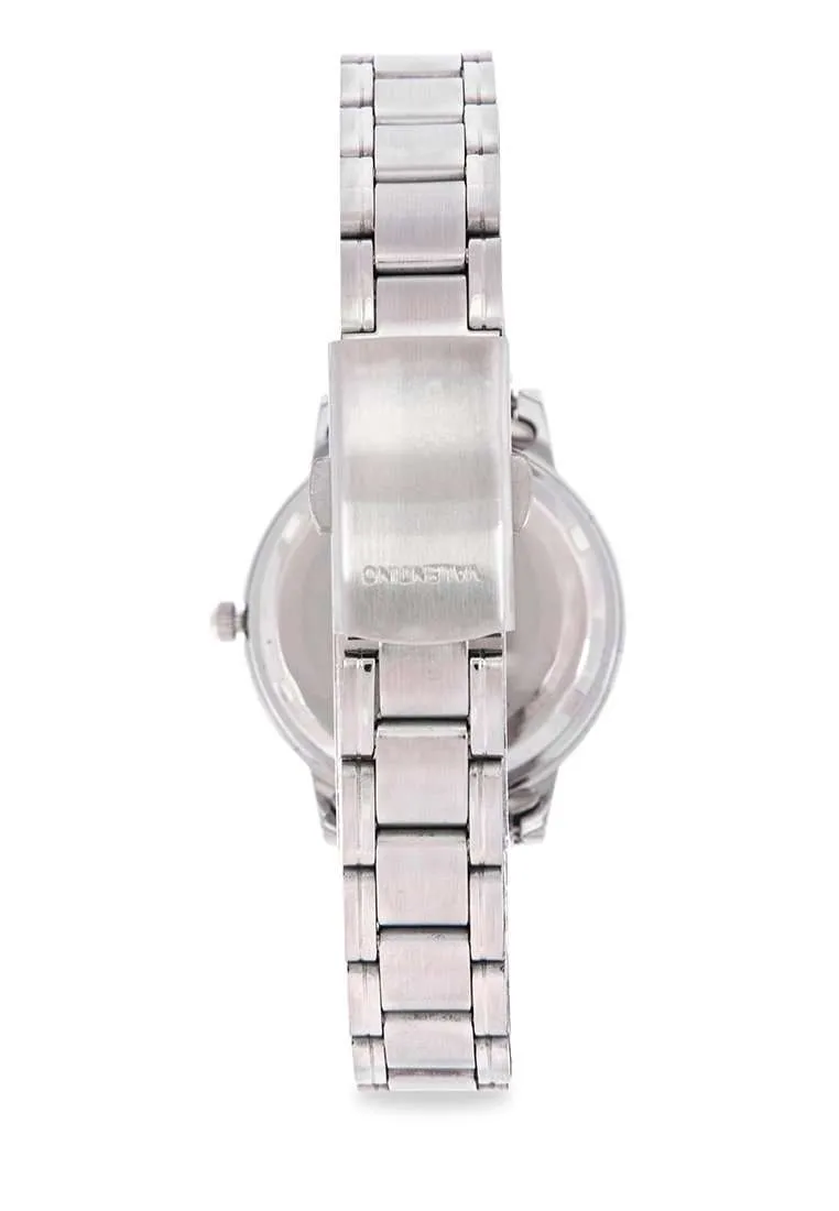 Valentino 20122200-BLACK DIAL Silver Stainless Strap Watch