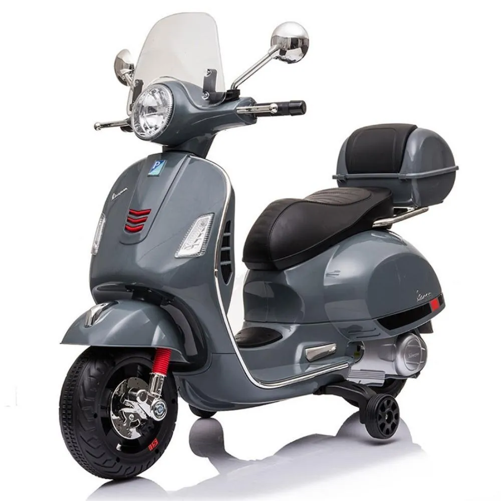 Vespa Licensed GTS 12V Kids Ride On Motorbike - Grey