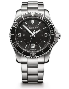 Victorinox Swiss Army Mens Maverick Large - Black Dial - Steel Case & Bracelet