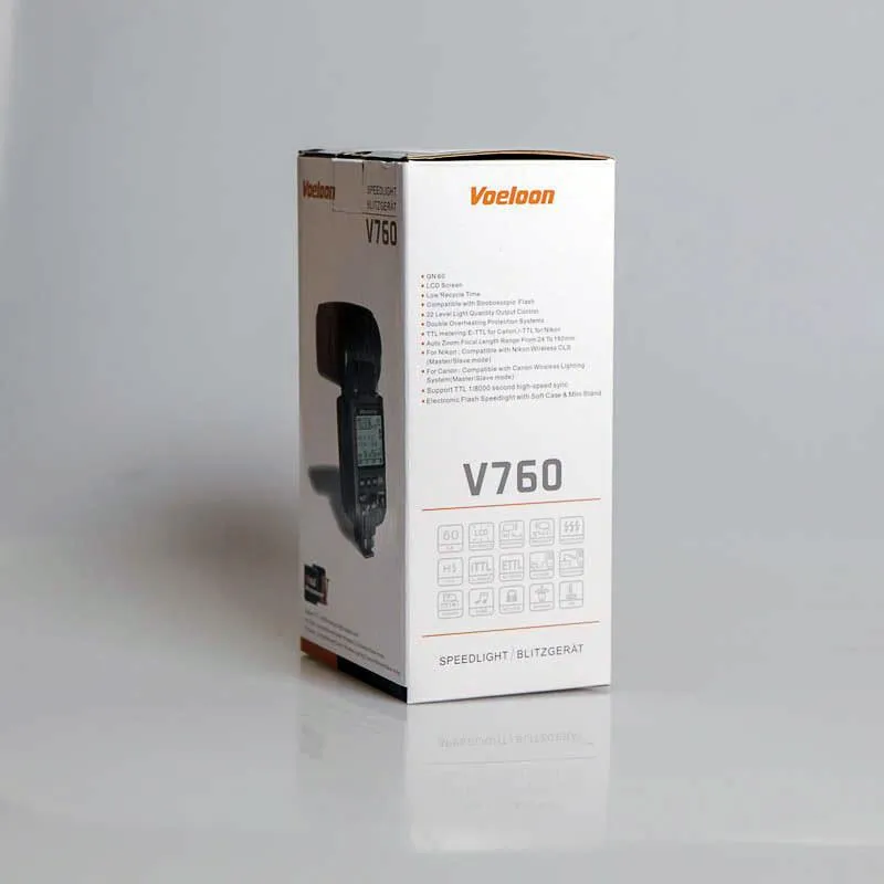 Voeloon V760 Wireless Slave TTL Flash Speedlight For Canon Hi Speed 1/8000 DSLR