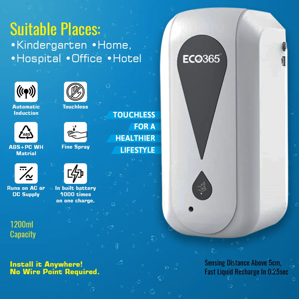 Wall Mount WIRELESS AUTO SANITIZER DISPENSER(1200ml)