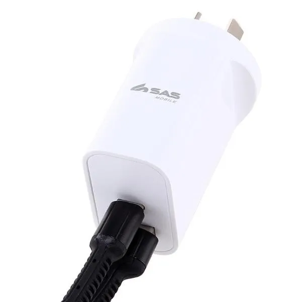 White 20W Usb A & Usb C Wall Charger