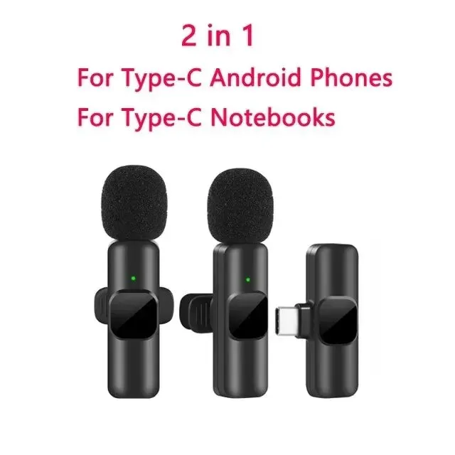 Wireless Lavalier Microphone - Portable, High-Quality Audio for iPhone & Android Recording