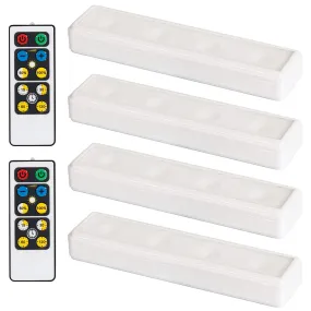 Wireless Led Under Counter Lights 4 Pack With 2 Remote Controls, Under