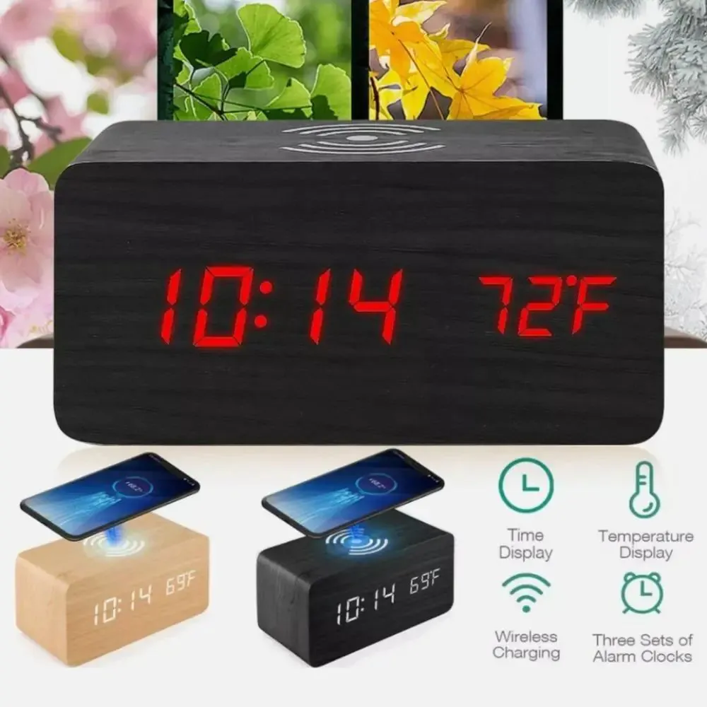 Wooden Digital Alarm Clock