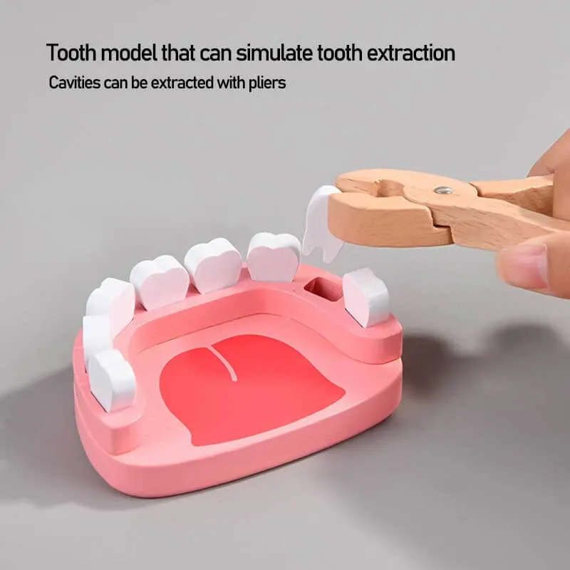 Wooden Simulation Dentist Set