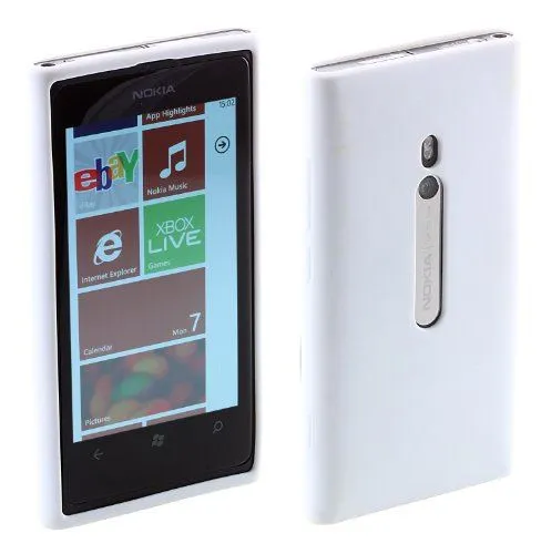 Works with Nokia Licensed Silicone Case Cover for Nokia Lumia 800 - White