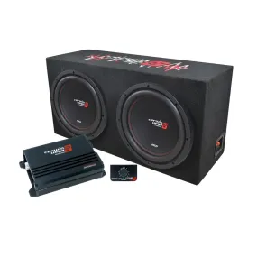 XED Series Dual 12" Sealed Enclosure & Amplifier Bass Package - BKX212S