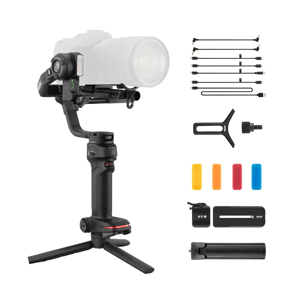 Zhiyun Weebill 3 Camera 3-Axis Handheld Gimbal Stabilizer with Built-in Bi-Color LED Fill Light & Noise Cancelling Hi-Fi Microphone, 21 Hours Battery Life, Dual Quick Release Plate System, PD Fast Charging, Multifunction Control Wheel