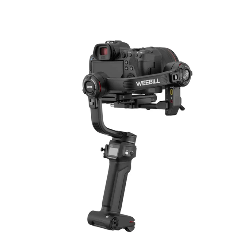 Zhiyun Weebill 3 Camera 3-Axis Handheld Gimbal Stabilizer with Built-in Bi-Color LED Fill Light & Noise Cancelling Hi-Fi Microphone, 21 Hours Battery Life, Dual Quick Release Plate System, PD Fast Charging, Multifunction Control Wheel